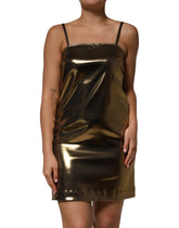 Dolce & Gabbana Metallic Gold Sleeveless A-line Mini Dress
